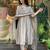 Grey viscose embroidered kurta set