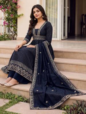 Women Ethnic Motifs Printed Empire Kurta with Palazzos & With Dupatta 1