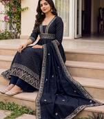 Women Ethnic Motifs Printed Empire Kurta with Palazzos & With Dupatta
