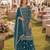 Teal embroidered faux georgette semi stitched salwar suit