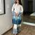White cotton poly embroidered kurta set