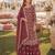 Brown embroidered faux georgette semi stitched salwar suit