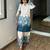 White cotton poly embroidered kurta set