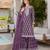 Purple embroidered faux georgette semi stitched salwar suit