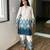 White cotton poly embroidered kurta set