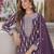 Purple embroidered faux georgette semi stitched salwar suit
