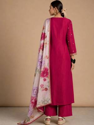 Women Ethnic Motifs Embroidered Regular Thread Work Kurta with Palazzos & With Dupatta 5