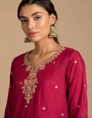 Women Ethnic Motifs Embroidered Regular Thread Work Kurta with Palazzos & With Dupatta 6