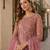 Pink embroidered net semi stitched salwar suit