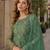 Green embroidered net semi stitched salwar suit