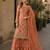 Brown embroidered net semi stitched salwar suit