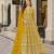 Yellow embroidered faux georgette semi stitched anarkali suit