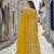 Yellow embroidered faux georgette semi stitched anarkali suit