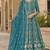 Yellow embroidered faux georgette semi stitched anarkali suit