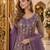 Purple embroidered net semi stitched anarkali suit