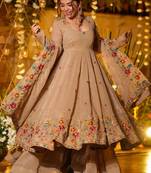 Women Floral Embroidered Empire Thread Work Kurta with Palazzos & With Dupatta