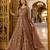 Brown embroidered net semi stitched anarkali suit