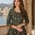 Green embroidered faux georgette semi stitched anarkali suit