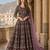 Purple embroidered faux georgette semi stitched anarkali suit