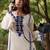 Women Ethnic Motifs Embroidered Regular Thread Work Chanderi Silk Kurta with Trousers