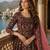 Maroon embroidered faux georgette semi stitched anarkali suit