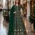 Green embroidered faux georgette semi stitched anarkali suit