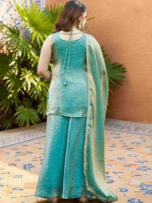 Women Ethnic Motifs Embroidered Regular Kurta with Palazzos & With Dupatta 3