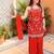 Women Floral Embroidered Regular Thread Work Silk Chiffon Kurta with Sharara & With Dupatta