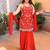 Women Floral Embroidered Regular Thread Work Silk Chiffon Kurta with Sharara & With Dupatta