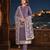 Lavender embroidered faux georgette semi stitched salwar suit