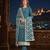 Teal embroidered faux georgette semi stitched salwar suit