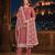 Brown embroidered faux georgette semi stitched salwar suit