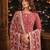 Brown embroidered faux georgette semi stitched salwar suit