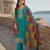 Blue embroidered soft organza semi stitched salwar suit