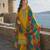 Mustard embroidered soft organza semi stitched salwar suit
