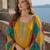 Mustard embroidered soft organza semi stitched salwar suit
