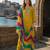 Mustard embroidered soft organza semi stitched salwar suit