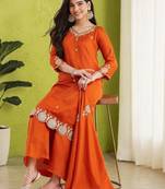 Women Ethnic Motifs Embroidered Regular Thread Work Kurta with Palazzos & With Dupatta