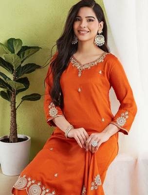 Women Ethnic Motifs Embroidered Regular Thread Work Kurta with Palazzos & With Dupatta 2