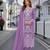 Lavender embroidered soft organza semi stitched salwar suit