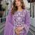 Lavender embroidered soft organza semi stitched salwar suit