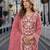 Peach embroidered soft organza semi stitched salwar suit