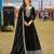 Black embroidered art silk semi stitched anarkali suit