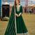 Green embroidered art silk semi stitched anarkali suit
