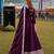 Wine embroidered art silk semi stitched anarkali suit