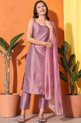 Women Regular Kurta with Trousers & With Dupatta