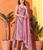 Women Regular Kurta with Trousers & With Dupatta