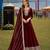 Maroon embroidered art silk semi stitched anarkali suit