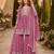 Pink embroidered faux georgette semi stitched sharara suit