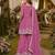 Pink embroidered faux georgette semi stitched sharara suit